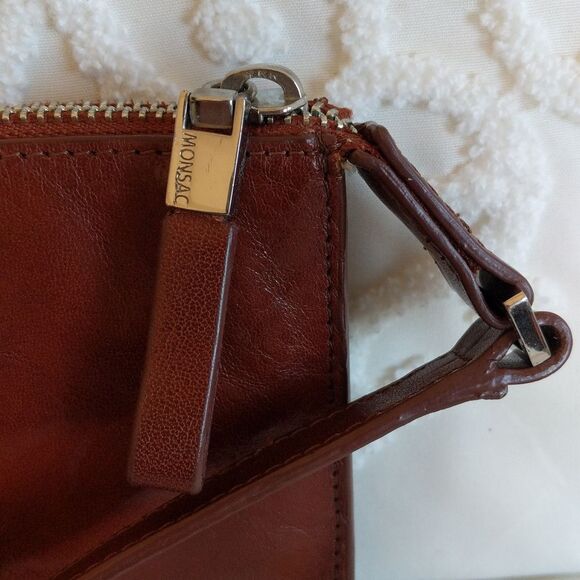 Monsac Super Smooth Glossy Italian Leather Shoulder/Clutch - Picture 4 of 14